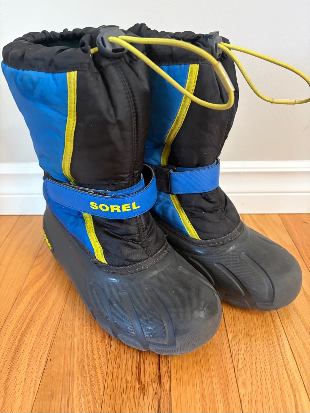 Sorel Kids Blue and Yellow Snow Boots